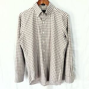 Peter Millar Collection Plaid Button Down Shirt 100% Men sz Medium